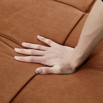 DOMETOUR Convertible Loveseat Sofa Bed With Pull-Out Bed For Living Room Bedroom, Adjustable Backrest Sleeper With 2 Pillows 4 DOMETOUR Convertible Loveseat Sofa Bed With Pull-Out Bed For Living Room Bedroom, Adjustable Backrest Sleeper With 2 Pillows - Image 4