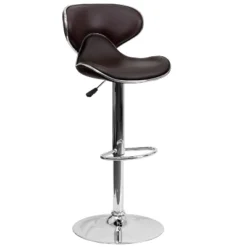 Flash Furniture Contemporary Cozy Mid-Back Vinyl Adjustable Height Barstool With Chrome Base -Baxton Studio Sale Shop GUEST 09d5f676 2f9d 4591 b4eb 63c6e93bd47a