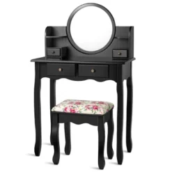 Costway Makeup Vanity Table Drawers Oval Dressing Table Kids Gift -Baxton Studio Sale Shop GUEST 09f10413 05df 4628 a2d7 342c5914a1ca