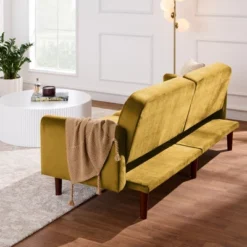 Best Choice Products Curved Convertible Futon, Velvet Fabric Split-Back Sleeper Bed -Baxton Studio Sale Shop GUEST 0a0327a1 4638 41a3 8e6c 948b5e0d8ad5