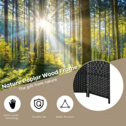 Costway 6-Panel Room Divider 6Ft Weave Fiber Folding Privacy Screen BrownBlack -Baxton Studio Sale Shop GUEST 0a73dbf5 3c02 4e5d 817e 48ece830ff03