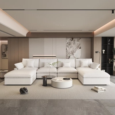 Wjshome Cloud Couch Modular Sectional Sofa, 156" U Shaped Couch,Oversize Convertible Wide Seater With 2 Ottomans,Covers Washable&Replaceable 16 Wjshome Cloud Couch Modular Sectional Sofa, 156" U Shaped Couch,Oversize Convertible Wide Seater With 2 Ottomans,Covers Washable&Replaceable - Image 16