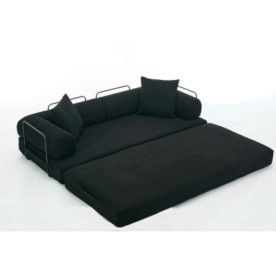 DIY Modular Convertible Sleeper Sofa Bed, 4-in-1 Foldable Sofa With Moveable Arms, Soft Foam Support Sofa With Corduroy Cushion-Coolbibila 5 DIY Modular Convertible Sleeper Sofa Bed, 4-in-1 Foldable Sofa With Moveable Arms, Soft Foam Support Sofa With Corduroy Cushion-Coolbibila - Image 5