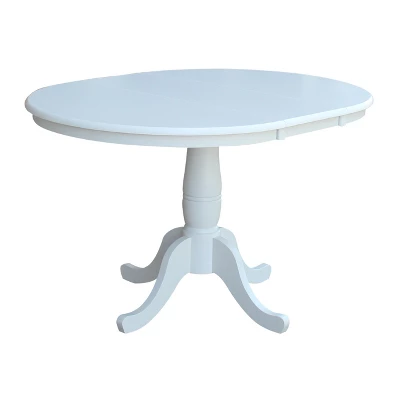 36" Kyle Round Top Pedestal Table With 12" Drop Leaf White - International Concepts 7 36" Kyle Round Top Pedestal Table With 12" Drop Leaf White - International Concepts - Image 7