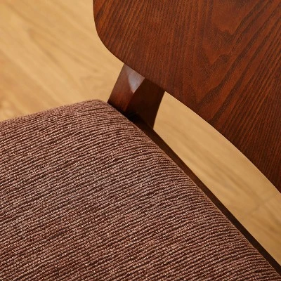 Buylateral Set Of 2 Bernard Curved Panel Back Corduroy Seat Dining Chairs Walnut: Rubberwood Frame, Polyester Upholstery, Spot Clean 3 Buylateral Set Of 2 Bernard Curved Panel Back Corduroy Seat Dining Chairs Walnut: Rubberwood Frame, Polyester Upholstery, Spot Clean - Image 3