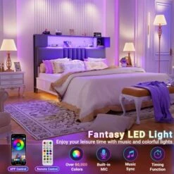 Aheaplus Upholstered Headboard With Storage Shelf And Small Cabinet, Headboard Power Outlet And LED Light 10 Aheaplus Upholstered Headboard With Storage Shelf And Small Cabinet, Headboard Power Outlet And LED Light -Baxton Studio Sale Shop GUEST 0be077c6 6a05 482f 80a7 29e553ba3ef6