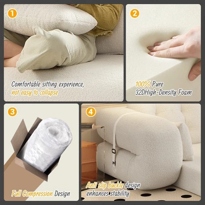 Whisen Teddy Folding Sleeper Comprssion Sofa & Sofa Bed, Versatile Design, Premium Comfort & Spacious Layout 4 Whisen Teddy Folding Sleeper Comprssion Sofa & Sofa Bed, Versatile Design, Premium Comfort & Spacious Layout - Image 4