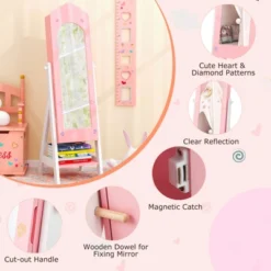Tangkula Kids Jewelry Armoire Cabinet Freestanding Full Length Dressing Mirror With Large Capacity Pink/White -Baxton Studio Sale Shop GUEST 0c3fbb29 9672 4a42 98c0 ebb6cd027ba7