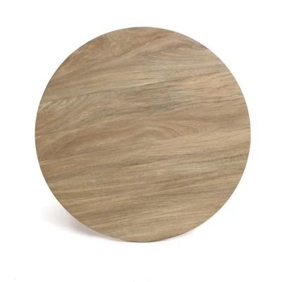 LuxenHome Round Wood Coffee Table With 4 Pillar Legs, 27.5" Modern Farmhouse Oak Finish Low Accent Table With Sturdy Base For Living Room Brown 5 LuxenHome Round Wood Coffee Table With 4 Pillar Legs, 27.5" Modern Farmhouse Oak Finish Low Accent Table With Sturdy Base For Living Room Brown - Image 5