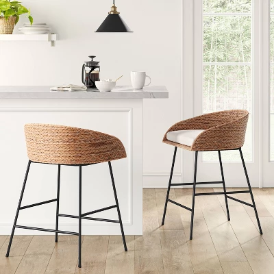Landis Woven Backed Counter Height Barstool With Cushion - Threshold™ 1 Landis Woven Backed Counter Height Barstool With Cushion - Threshold™