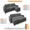 L-Shaped Sleeper Sofa Bed With Pull-Out Mattress, Storage Armrests, Cup Holders & USB, Space Saving Sectional Couch