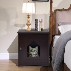Costway Weatherproof Multi-function Pet Cat House Sidetable Nightstand -Baxton Studio Sale Shop GUEST 0e724e00 a45b 4183 ac20 7dfd40e53270