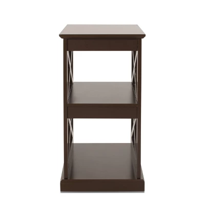 Vernon Contemporary 2 Shelf Side Table Dark Walnut - Christopher Knight Home 3 Vernon Contemporary 2 Shelf Side Table Dark Walnut - Christopher Knight Home - Image 3