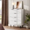 3 Drawers Dresser, Wide Wood Chest Of Drawers, Modern Storage Dresser Chest Of Drawers Organizer With Metal Legs
