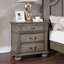 3pc Pennings Traditional Bed Set With 2 Nightstands Gray - HOMES: Inside + Out 18 3pc Pennings Traditional Bed Set With 2 Nightstands Gray - HOMES: Inside + Out -Baxton Studio Sale Shop GUEST 0e8af0b5 7015 49f6 9800 6ffaffc31630