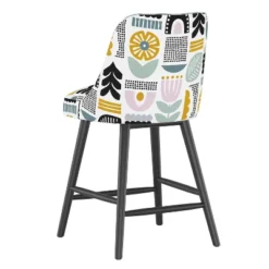 Sherrie Counter Height Barstool In Patterns Botanical Helsinki Block Lavender - Skyline Furniture -Baxton Studio Sale Shop GUEST 0f31f2f3 34ac 4fb5 a46a 472cdfbc2b07