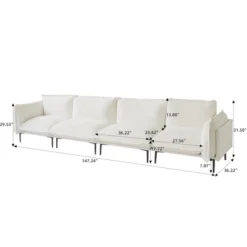 WJShome Sectional Couches For Living Room, Velvet 147" Modern 4 Seater Sofa, 8" High Metal Legs -Baxton Studio Sale Shop GUEST 0f57e387 0e4a 4041 9e1d 1a778903e35f