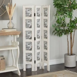 Farmhouse Chinquapin Wood Rectangle Room Divider Screen White - Olivia & May -Baxton Studio Sale Shop GUEST 0f604eff a69c 461e 9191 7635833065e3