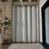 Room Dividers Now Tension Rod 8ft Tall X 10ft - 12ft 6in XXL - Stone White (With Curtains)