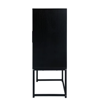 Arina 2 Door Leatherette With Bands Weaving Vision High Accent Cabinet With Adjustable Shelf - The Pop Home 7 Arina 2 Door Leatherette With Bands Weaving Vision High Accent Cabinet With Adjustable Shelf - The Pop Home - Image 7