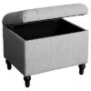 HomePop Medium Tufted Storage Ottoman: Upholstered Footstool, Plywood & MDF Frame, 250lb Capacity