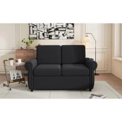 NicBex Couches For Living Room 57.5" Pull Out Sofa Bed Loveseat Minimalist Style Couch Upholstered Sleeper Sofa With Twin Size Memory Mattress -Baxton Studio Sale Shop GUEST 0fce3ca6 e6a8 424a 9a2c c286fe58b882