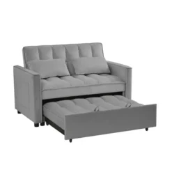 TiranisuBest Grey 3-in-1 Sectional Sofa Bed With Pull-Out Function, Adjustable Backrest, And Side Pocket, Ideal For Compact Spaces 12 TiranisuBest Grey 3-in-1 Sectional Sofa Bed With Pull-Out Function, Adjustable Backrest, And Side Pocket, Ideal For Compact Spaces -Baxton Studio Sale Shop GUEST 1069ad18 7dd0 48ce 81e2 43ef054961ea