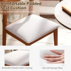 Tangkula Wooden Dining Chair Set Of 4 W/ Rubber Wood Frame Wide Padded Seat -Baxton Studio Sale Shop GUEST 1070f462 d1f9 49b4 82e0 e73519ebea03