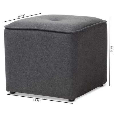 Corinne Modern And Contemporary Fabric Upholstered Ottoman - Baxton Studio 5 Corinne Modern And Contemporary Fabric Upholstered Ottoman - Baxton Studio - Image 5