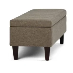 48" Garret Storage Ottoman Linen Look Fabric - Wyndenhall -Baxton Studio Sale Shop GUEST 10d7a148 6356 48c1 875e 051a5f840d4b