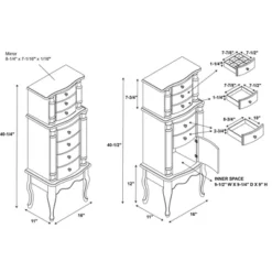Sedalia Jewelry Armoire Gray - Powell Company -Baxton Studio Sale Shop GUEST 10f2739e fbb1 47da 9b04 c8d86b7454dc