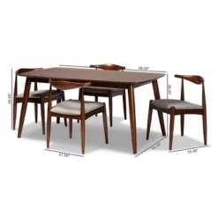 5pc Aeron Wood Dining Set Light Gray/Walnut - Baxton Studio -Baxton Studio Sale Shop GUEST 116385ec 8892 43ea b535 2d72d5b0e34f