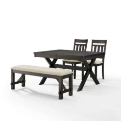 Hayden 4pc Extendable Dining Set With Bench And 2 Slat Back Chairs Slate - Crosley 25 Hayden 4pc Extendable Dining Set With Bench And 2 Slat Back Chairs Slate - Crosley -Baxton Studio Sale Shop GUEST 1167dff9 d12c 4ca9 851d 4548ff0df25b