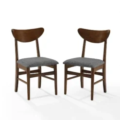 Set Of 2 Landon Wood Dining Chairs With Upholstered Seat - Crosley