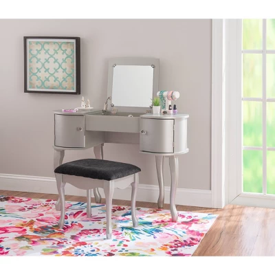 Paloma Vanity Set Silver - Linon 1 Paloma Vanity Set Silver - Linon