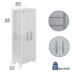 Large Storage Cabinet Light Gray - Inval