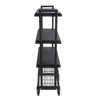 Cart System With Wheels 4 Tier Black - Atlantic 9 Cart System With Wheels 4 Tier Black - Atlantic - Image 9