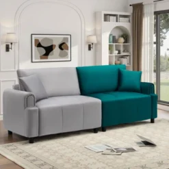Buenhomino Modern Velvet Loveseat Couch For Small Spaces, Mid Century Modern Sofa Couch With Solid Wood Legs For Bedroom,Living Room, Apartment -Baxton Studio Sale Shop GUEST 1208ada9 9ce0 487d 90d1 09e2cf0664de