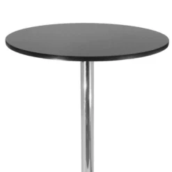 Polished Steel Round Bar Table Wood/Black - Winsome