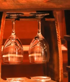 Vintiquewise Decorative Wooden 8 Bottle Rustic Wine Rack With Glasses Holder -Baxton Studio Sale Shop GUEST 1224b029 49a7 42cf 9eb5 bb4625121f9f