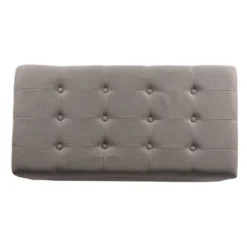 Large Tufted Storage Bench Textured Gray - HomePop: Upholstered Bedroom Ottoman With Lid 11 Large Tufted Storage Bench Textured Gray - HomePop: Upholstered Bedroom Ottoman With Lid -Baxton Studio Sale Shop GUEST 125a15ba 66d9 4ceb 91ab 6d1ed6b88908