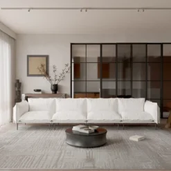 WJShome Sectional Couches For Living Room, Velvet 147" Modern 4 Seater Sofa, 8" High Metal Legs -Baxton Studio Sale Shop GUEST 12d5bbf4 586d 4e4c 9dd4 f856951a70c4