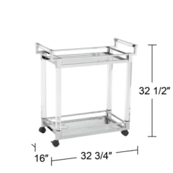 Studio 55D Rossi 32 3/4" Wide Clear Acrylic And Chrome Rolling Serving Bar Cart -Baxton Studio Sale Shop GUEST 12e4efbe e251 4eed 96b1 e29faf504b56