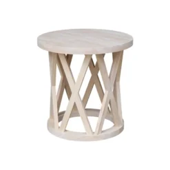 24" Ceylon Round End Table - International Concepts -Baxton Studio Sale Shop GUEST 13265a18 6656 499a bae8 a64ad79903d5