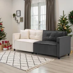 Buenhomino Modern Velvet Loveseat Couch For Small Spaces, Mid Century Modern Sofa Couch With Solid Wood Legs For Bedroom,Living Room, Apartment -Baxton Studio Sale Shop GUEST 137c54db 9740 4c22 b51e ba5acb43f93b