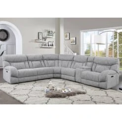 6pc Park City Dual Power Reclining Sectional Sofas Gray - Steve Silver Co.