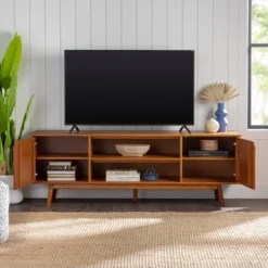 Solid Wood Mid-Century Modern TV Stand For TVs Up To 80" - Saracina Home 20 Solid Wood Mid-Century Modern TV Stand For TVs Up To 80" - Saracina Home -Baxton Studio Sale Shop GUEST 13d172c2 7522 436c b47e 043357d4492b