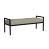 Modern Metal Bench Fawn Velvet - HomePop