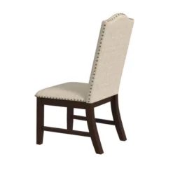 HomePop Set Of 2 Scalloped Back Dining Chairs Beige: Upholstered, Plywood Frame, Spot Clean, Polyester