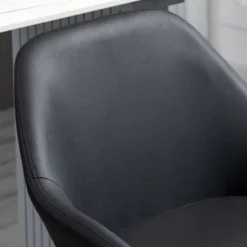 HOMCOM Adjustable Bar Stools Set Of 4, Swivel Barstools With Footrest And Back, PU Leather And Steel Round Base, For Kitchen Counter, Black -Baxton Studio Sale Shop GUEST 1446bc1d 5f48 426f 9d04 3f1a0e7be3b4